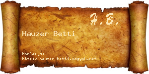 Hauzer Betti névjegykártya